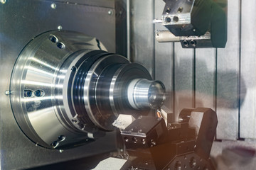 Working area of modern CNC milling machine