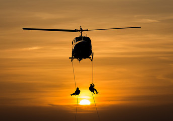 Isolated soldiers rescue helicopter operations.