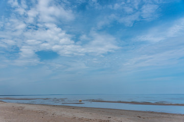 Empty Beach on a Partly Cloudy Day on the Baltic Sea
