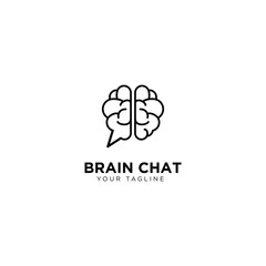 Brain Chat Logo Design Template