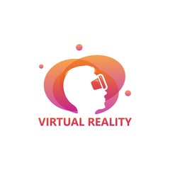 Virtual Reality Logo Template Design Vector, Emblem, Design Concept, Creative Symbol, Icon