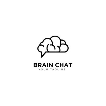 Brain Chat Logo Design Template