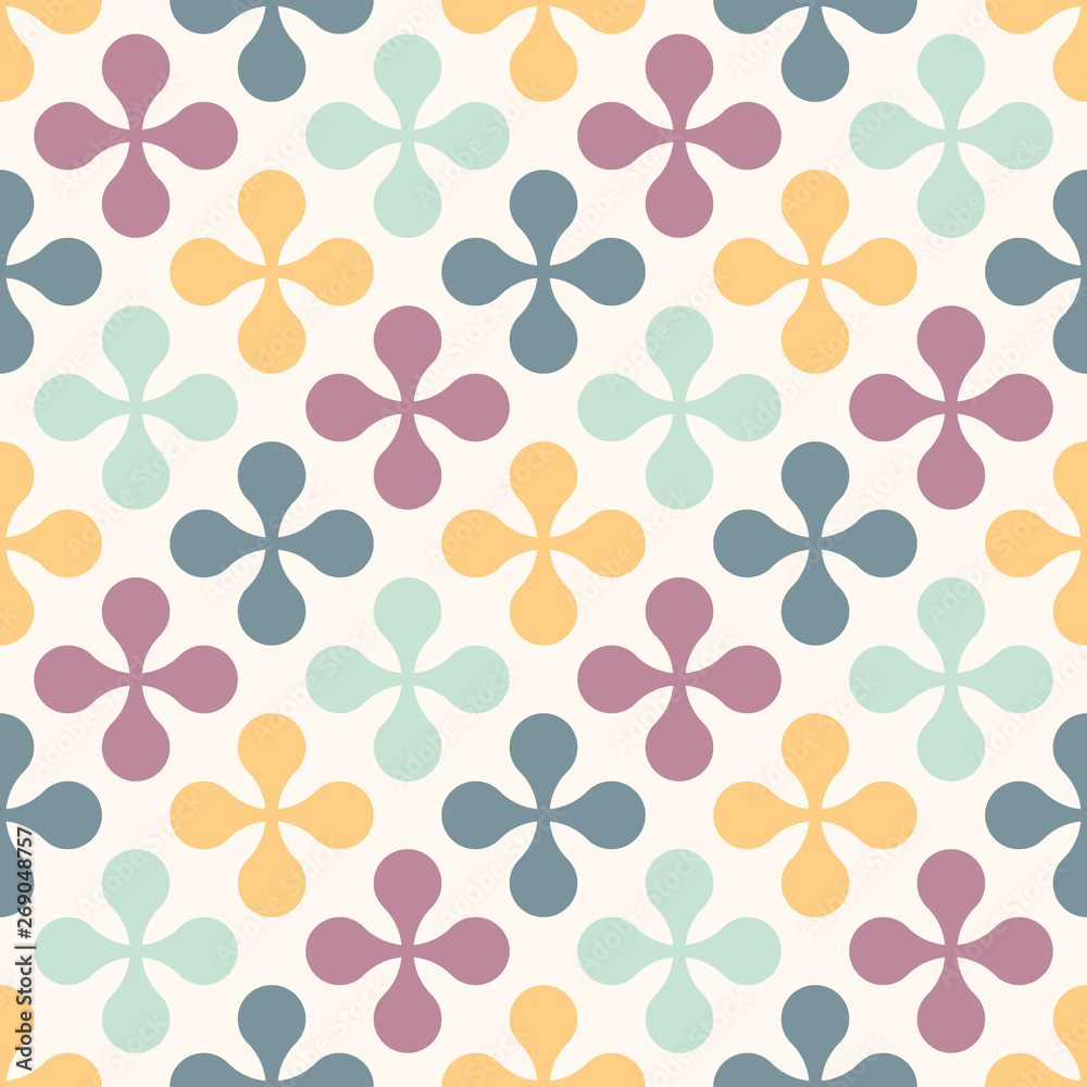 Wall mural retro seamless pattern - colorful nostalgic background design