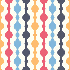 Retro seamless pattern - colorful nostalgic background design