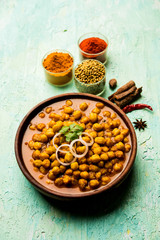Chola / Chole or Choley Curry with Naan and rice