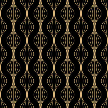 Art déco Goldlinien auf Schwarz