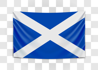 Hanging flag of Scotland. Scotland. National flag concept.