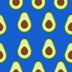 Seamless avocado fruit cute pattern vector