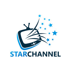 Star Channel Logo Template Design Vector, Emblem, Design Concept, Creative Symbol, Icon