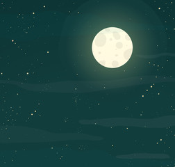 Starry Sky and Moon background.