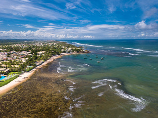 Aerial view of Praia do Forte, Bahia, Brazil