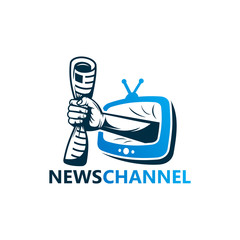 News Channel Logo Template Design Vector, Emblem, Design Concept, Creative Symbol, Icon