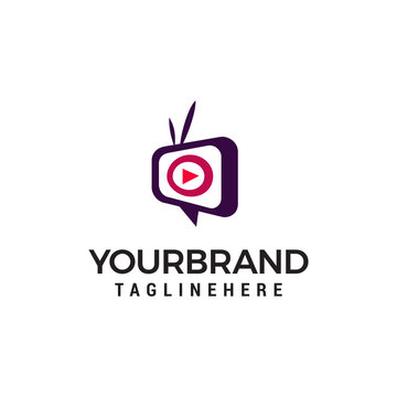 media television logo design concept template vector