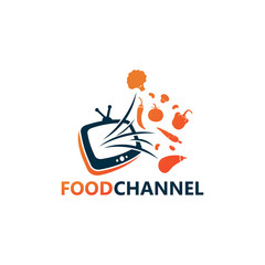 Food Channel Logo Template Design Vector, Emblem, Design Concept, Creative Symbol, Icon