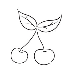 Cherry icon - black and white