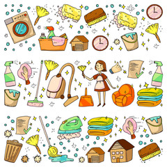 cleaning services company vector pattern