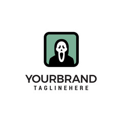 ghost logo design concept template vector