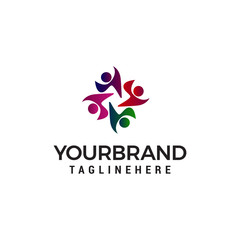 community people logo design concept template vector