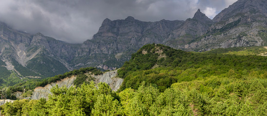 The majestic mountains on a cloudy day  (region Tzoumerka, Epirus, Greece)