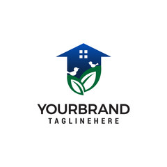 home green logo design concept template vector