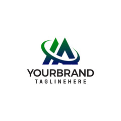 letter A Swash logo design concept template vector