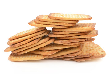 Crackers on a white background