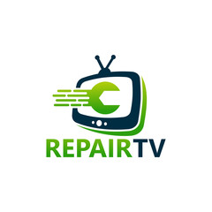 Repair Television Logo Template Design Vector, Emblem, Design Concept, Creative Symbol, Icon