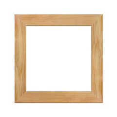 Wood frame isolated on whited background with clipping path