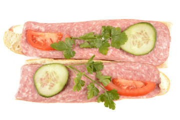 sandwich on white background