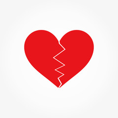Red broken heart icon.