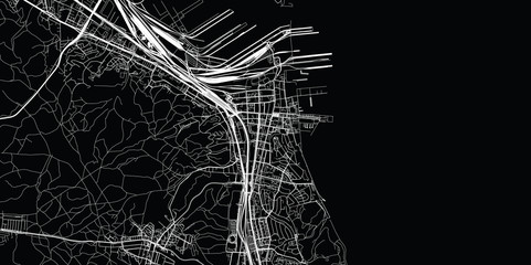 Urban vector city map of Gdynia, Poland