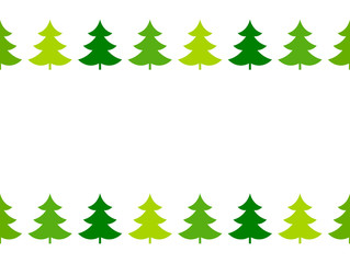 Obraz premium Green Christmas trees seamless border.