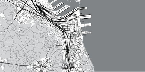 Urban vector city map of Gdynia, Poland