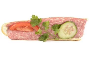 sandwich on white background