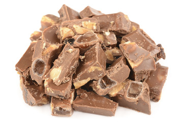 chocolate on white background