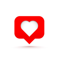 Icon heart like social network. white background.