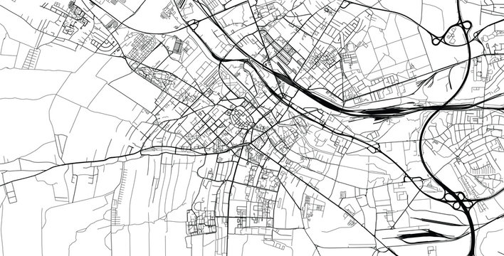 Fototapeta Urban vector city map of Gliwice, Poland