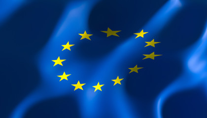 image render of a flag of the European nations