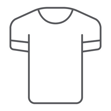 Tshirt thin line icon, clothes and fashion, shirt sign, vector graphics, a linear pattern on a white background.