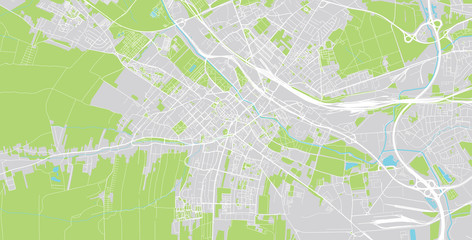 Obraz premium Urban vector city map of Gliwice, Poland
