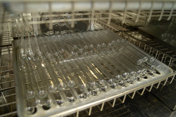 Sterilization Test Tubes in dry heat cabinet