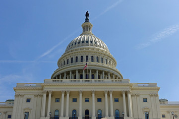 WASHINGTON, DC -6 APRIL 2019- View of the United States Capitol building, home of the United States Congress and seat of the legislative branch of the U.S. federal government.