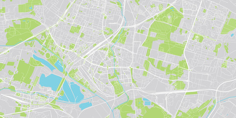 Obraz premium Mapa miasta wektor miejski Sosnowiec, Polska