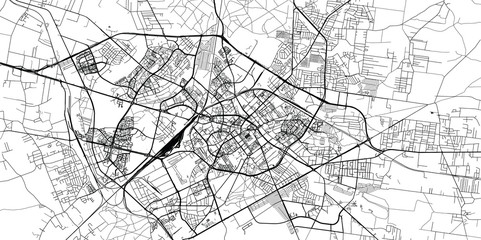 Urban vector city map of Bialystok, Poland