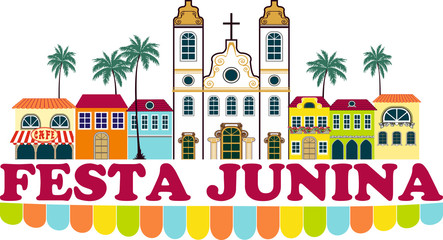 Design dedicated for Latin American holiday, the June party (Festa Junina) of Brazil