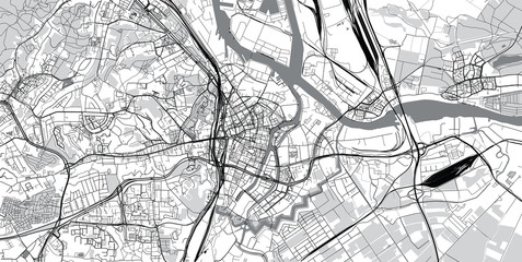 Urban vector city map of Gdansk, Poland