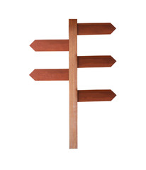 Sign wood isolated on white background.