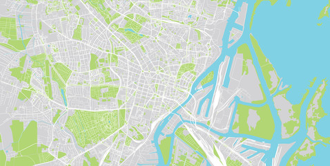 Urban vector city map of Szczecin, Poland