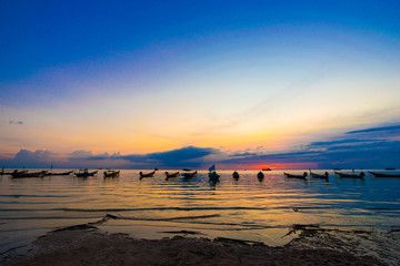 Seabeach sunset colourful sky cloud