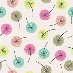 Fototapeta na wymiar Seamless abstract floral pattern. Vector background with colorful flowers.
